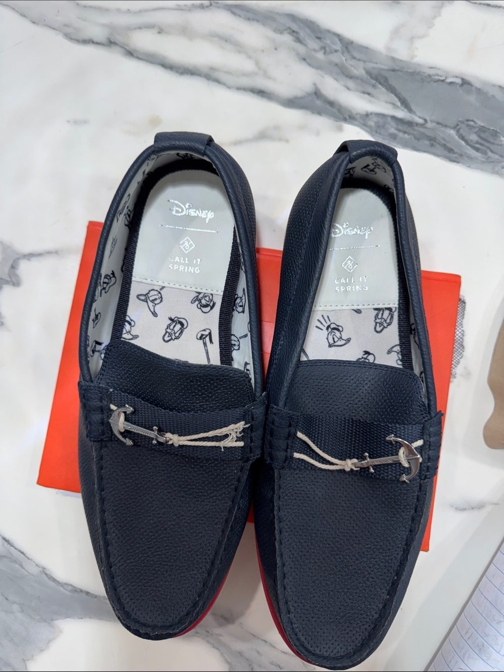Call It Spring Men's Navy Slip-On Driving Loafers with Contrast Rope.
